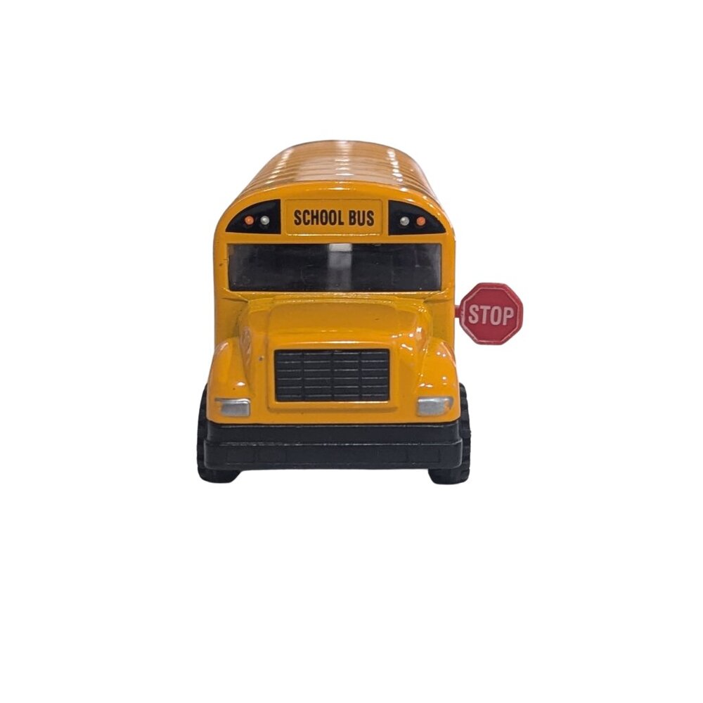 Schylling Die-Cast Metal School Bus Toy Yellow w/ Stop Sign Vintage Style - Picture 3 of 8
